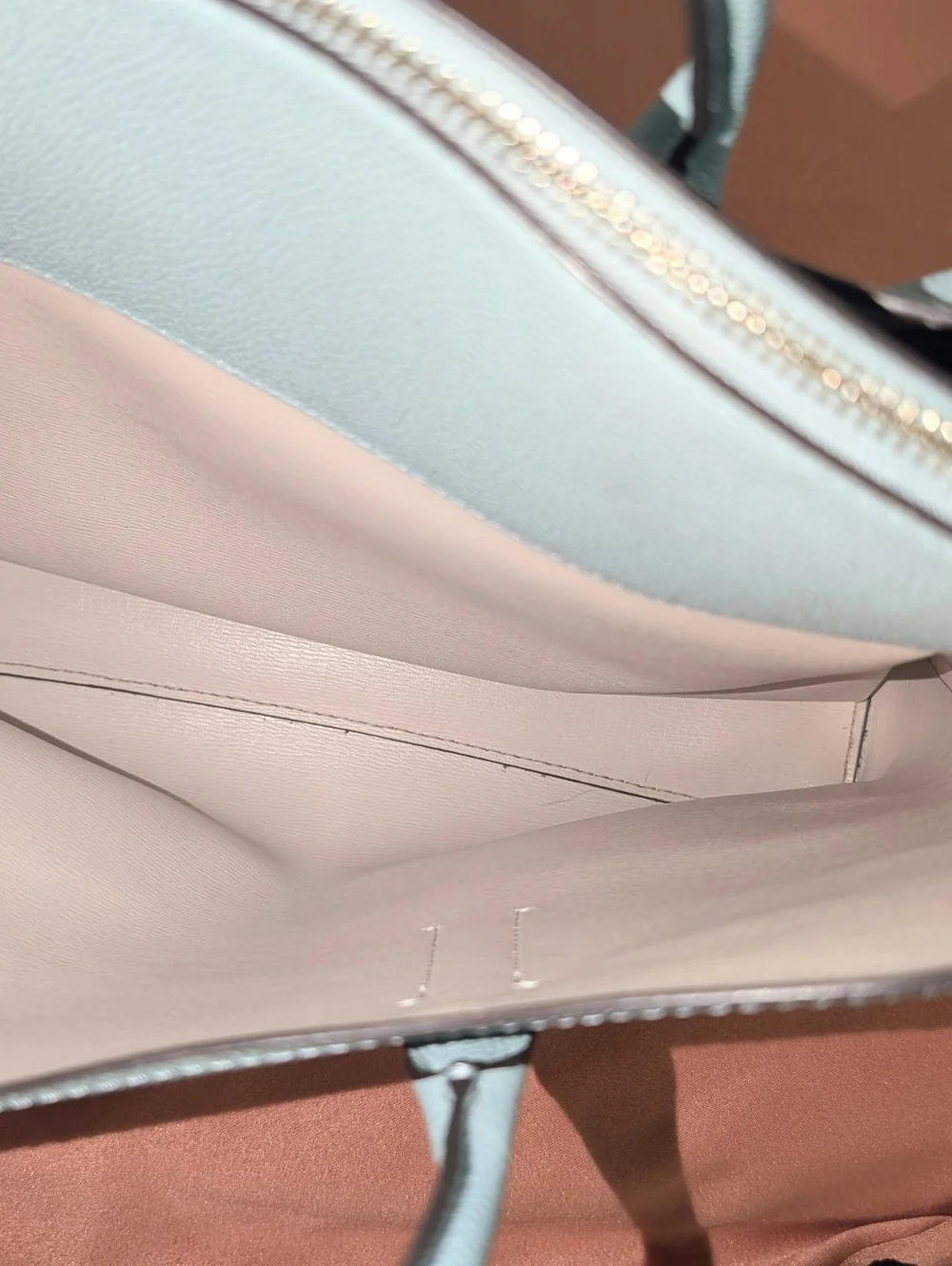 Kate Spade Light Blue Pebbled Leather Tote Purse with Crossbody Strap